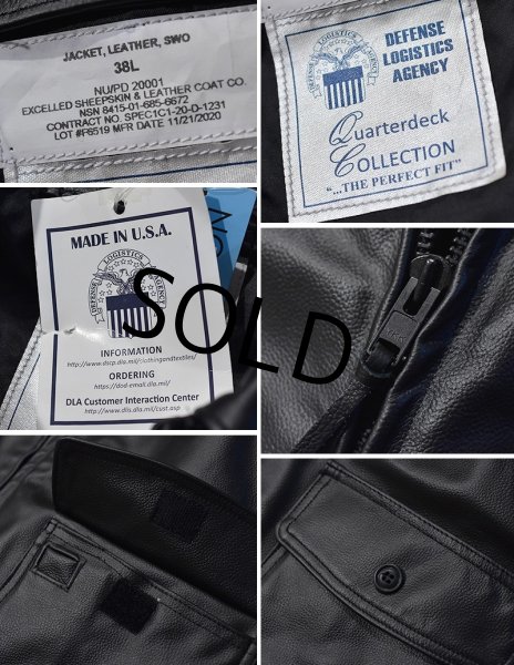 画像2: デッドストック【ビンテージ】【U.S.NAVY】Quaterdeck COLLECTION【SWOジャケット】【レザージャケット】【US38-LONG】  (2)