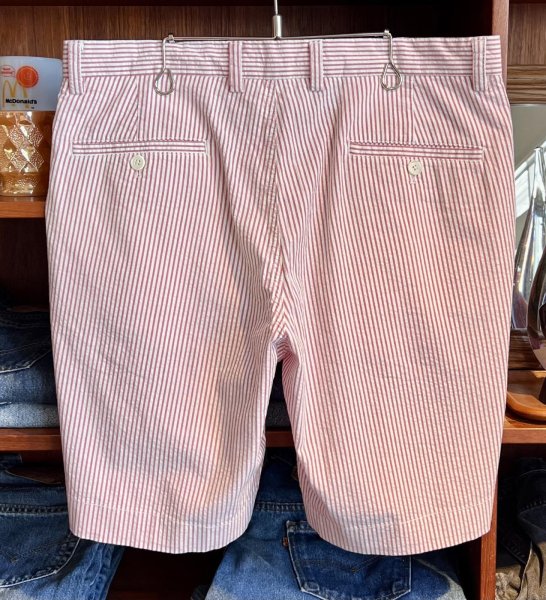 画像3: 【ブルックスブラザーズ】【BERMUDA SHORT】【赤×白】【シアサッカー地】【ストライプ柄】【ショートパンツ】【短パン】【W34】  (3)