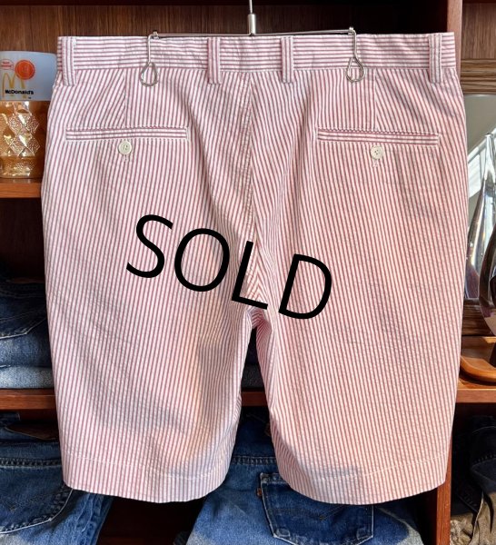 画像3: 【ブルックスブラザーズ】【BERMUDA SHORT】【赤×白】【シアサッカー地】【ストライプ柄】【ショートパンツ】【短パン】【W34】  (3)