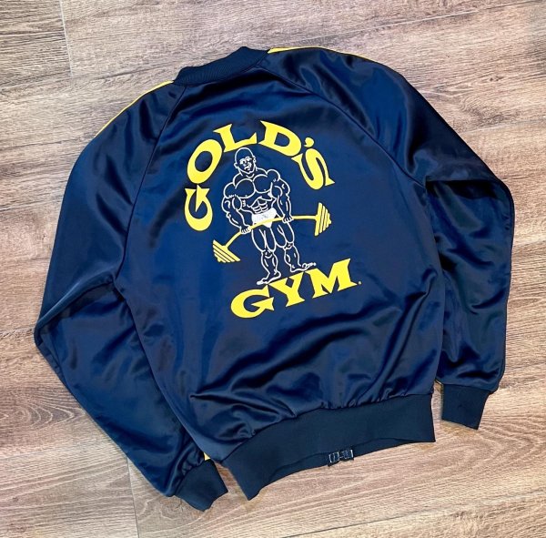GOLD'S GYM ジャージ 黒/黄色 ゴールドジム セットアップ ビンテージ】【GOLD's GYM】ゴールドジム【黒×黄色ライン