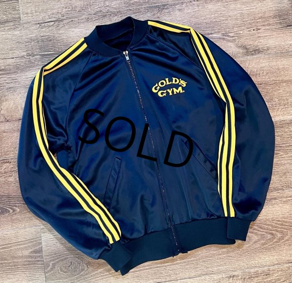 画像3: 【ビンテージ】【GOLD's GYM】ゴールドジム【黒×黄色ライン】【背面プリント入り】ジャージ【トラックジャージ】S程度  (3)