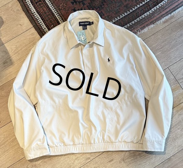 画像1: ビンテージ【POLO GOLF】【ポロゴルフ】【ラルフローレン】【RALPH LAUREN】【ベージュ】【ポリエステル】【プルオーバーブルゾン】【サイズＬ】  (1)