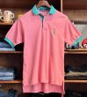 画像1: 〜90's【USA製】【ラルフローレン】POLO RALPH LAUREN 【ピンク×ターコイズ】【ポロシャツ】【サイズＬ】   (1)