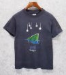 画像1: 【80's】【USA製】【ビンテージ】【Hanes】ヘインズ【黒】【WEBN fireworks】【魚】プリント【Tシャツ】【サイズM】  (1)