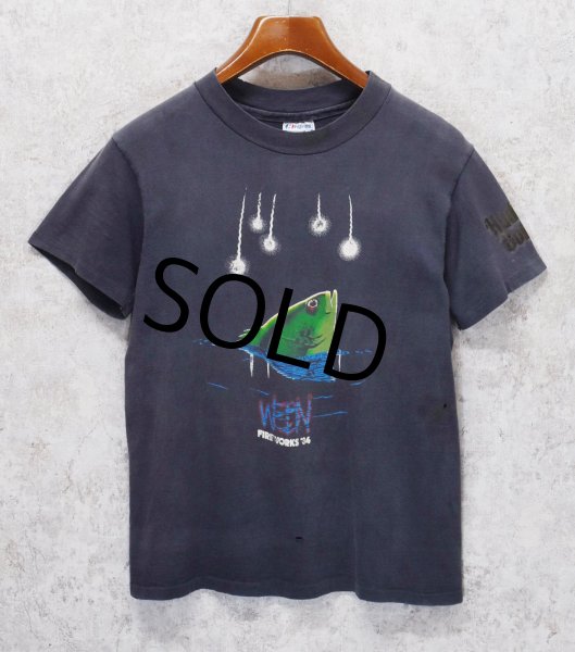 画像1: 【80's】【USA製】【ビンテージ】【Hanes】ヘインズ【黒】【WEBN fireworks】【魚】プリント【Tシャツ】【サイズM】  (1)