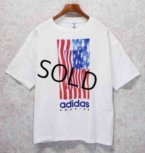 画像1: 【デッドストック】90's~【USA製】【ビンテージ】【ADIDAS】アディダス【白】ロゴ入り【Tシャツ】【サイズＸＬ】  (1)