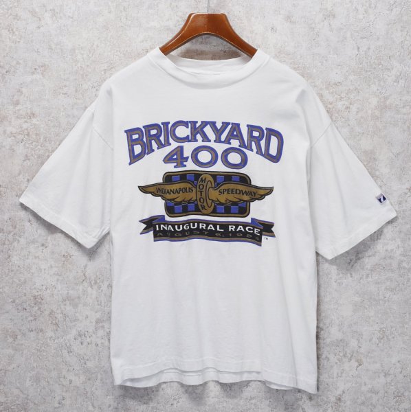 画像1: 90's【USA製】 ビンテージ【LOGO７】BRICKYARD400【ブリックヤード400】白【Tシャツ】サイズXL  (1)