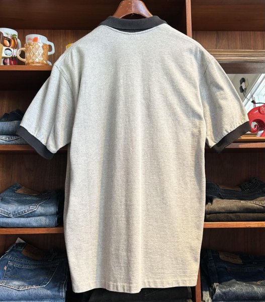 画像3: 90's~ USA製 ビンテージ【JONATHAN COREY】【グレーx黒ｘ緑】【コットン】【ポロシャツ】【サイズL】  (3)