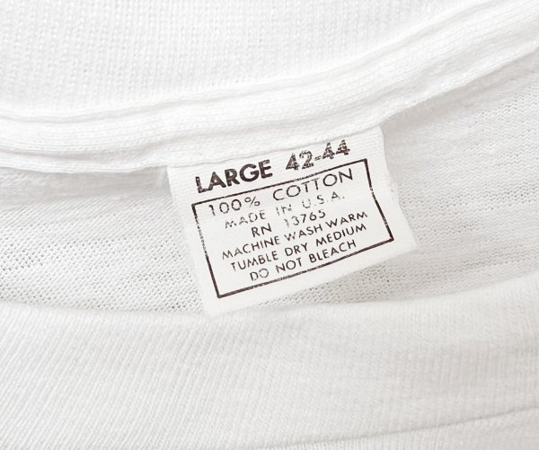 画像2: デッドストック【70's】【USA製】【ビンテージ】【VOICE OF AMERICA】プリント【白】コットン【Tシャツ】【サイズL】  (2)