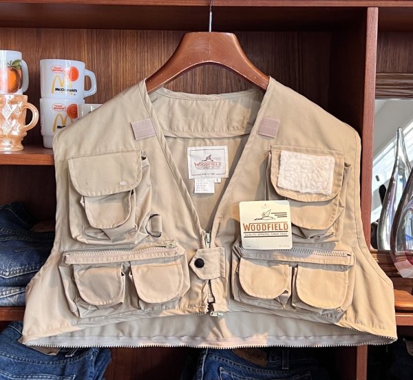 画像4: 新品未使用【ビンテージ】【WOODFIELD】【ベージュ】【ハンティングベスト】【フィッシングベスト】【サイズＬ】 (4)