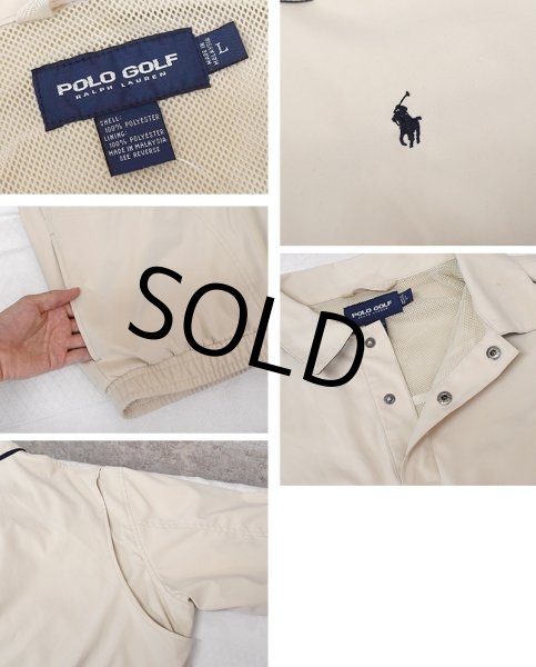 画像2: ビンテージ【POLO GOLF】【ポロゴルフ】【ラルフローレン】【RALPH LAUREN】【ベージュ】【ポリエステル】【プルオーバーブルゾン】【サイズＬ】  (2)