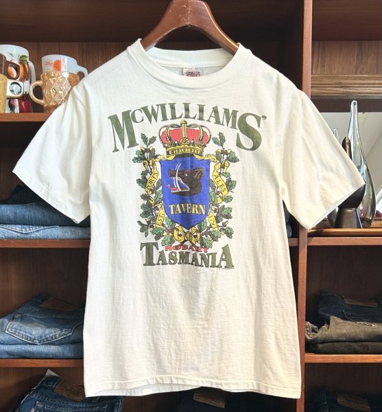 画像1: 90's 【USA製】ビンテージ【ONEITA】オニータ【MC WILLIAMS TASMANIA】【白】 Tシャツ 【サイズL】  (1)