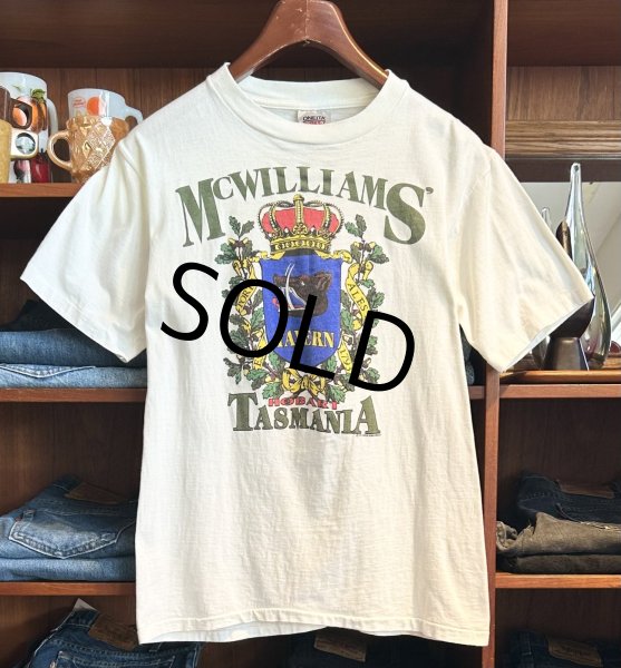 画像1: 90's 【USA製】ビンテージ【ONEITA】オニータ【MC WILLIAMS TASMANIA】【白】 Tシャツ 【サイズL】  (1)
