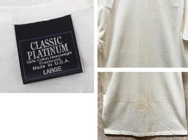 画像2: ほぼ未使用!! 90's USA製【ビンテージ】【CLASSIC PLATINUM】Taking Pride in America 【VFW】白【Ｔシャツ】【サイズL】  (2)
