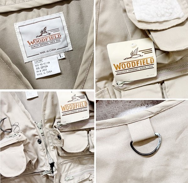 画像2: 新品未使用【ビンテージ】【WOODFIELD】【ベージュ】【ハンティングベスト】【フィッシングベスト】【サイズＬ】 (2)
