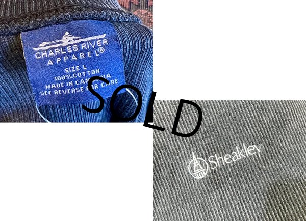 画像2: ビンテージ【CHARLES RIVER APPAREL Sheakley】【チャールズリバーアパレル】【黒】【細畝コットン地】【スウェット】【サイズＬ】  (2)