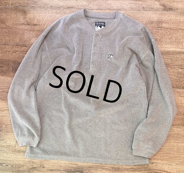 画像1: 【ビンテージ】【POLAR DOGS】ビッグドッグス【グレー】犬刺繍【コーデュロイ風】ヘンリーネックスウェット【サイズXL】  (1)