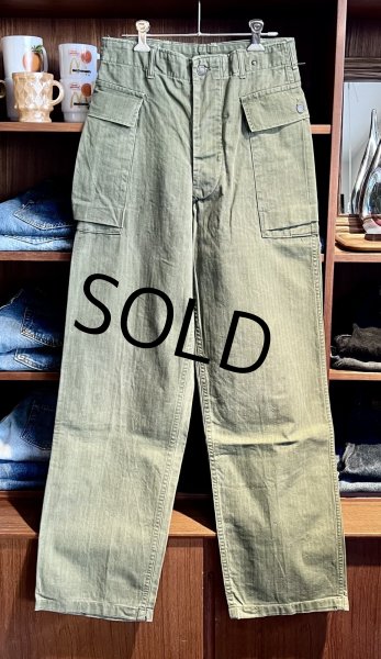 画像1: 40's【ビンテージ】【米軍実物】U.S.ARMY【M43】【HBTパンツ】フィールドパンツ【30X33】  (1)