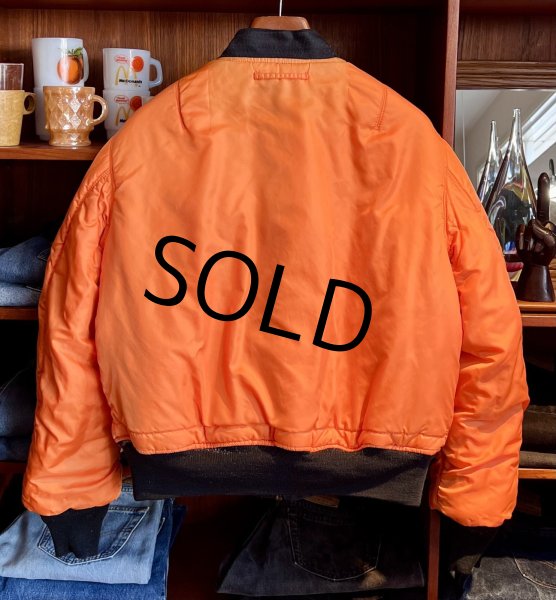 画像5: ビンテージ【ALPHA INDUSTRIES】アルファ製【MA-1】フライトジャケット【サイズL】   (5)