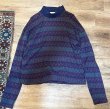 画像1: 90’s USA製【EMS】Eastern Mountain Sports【ネイティブ風総柄】紫ｘ紺【ハイネック 】【Ｔシャツ】【サイズL】  (1)