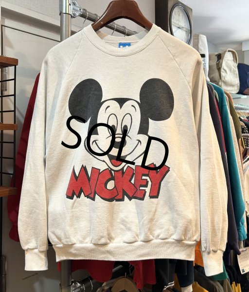 画像1: 80's【USA製】【ビンテージ】ウォルトディズニー【ミッキーマウス】白【スウェット】【ワンサイズ】  (1)