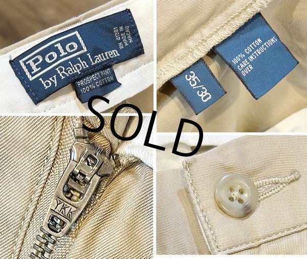 画像3: 【ラルフローレン】POLO RALPH LAUREN 【ビンテージ】【Prospect Pant】プロスペクトパンツ【ベージュ】【コットンパンツ】【35×30】  (3)