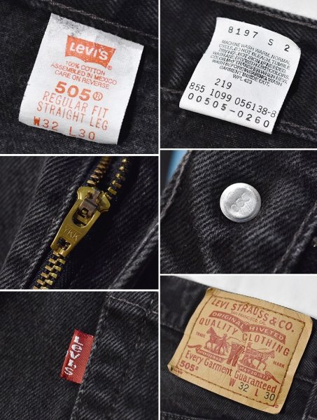 画像3: 90's【メキシコ製】【ビンテージ】【LEVI'S】【リーバイス５０５】505【黒】【デニムパンツ】ブラックデニム【32×30】  (3)