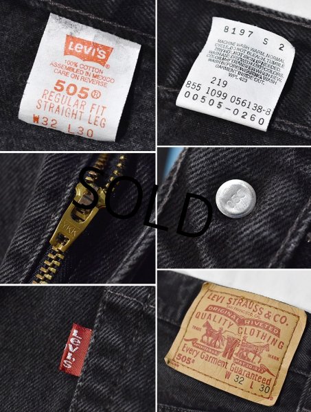 画像3: 90's【メキシコ製】【ビンテージ】【LEVI'S】【リーバイス５０５】505【黒】【デニムパンツ】ブラックデニム【32×30】  (3)