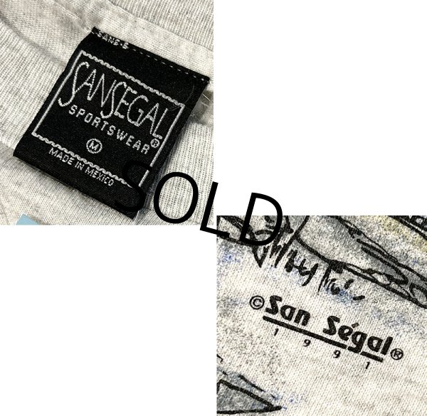 画像2: 90's〜 ビンテージ【SANSEGAL】【アラスカ】自然と動物プリント【グレー】【Ｔシャツ】【サイズM】  (2)