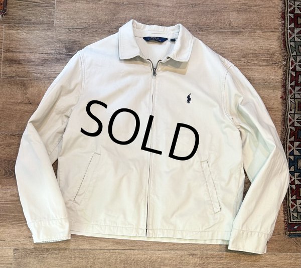 画像1: 【ラルフローレン】【POLO RALPH LAUREN】ビンテージ【オフホワイト】【コットン】ブルゾン【スウィングトップ】【サイズＬ】  (1)