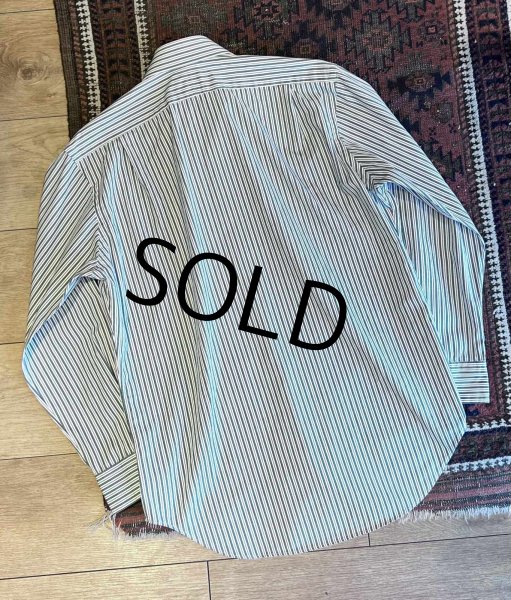 画像3: 新品未使用 90's~ ビンテージ【POLO RALPH LAUREN】ラルフローレン【REGENT】リージェント【白×緑ストライプ】【コットンシャツ】サイズ15 1/2 32/33  (3)