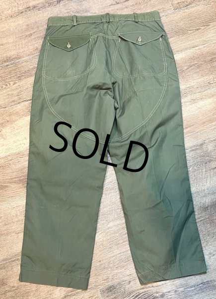 画像4: 50's【ビンテージ】【オリーブ】【ポプリン】【ハンティングパンツ】W36程度  (4)