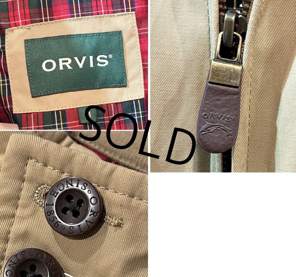 画像2: ORVIS【オービス】【カーキ】裏地赤チェック【ブルゾン】スウィングトップ ジップアップジャケット【サイズM】  (2)