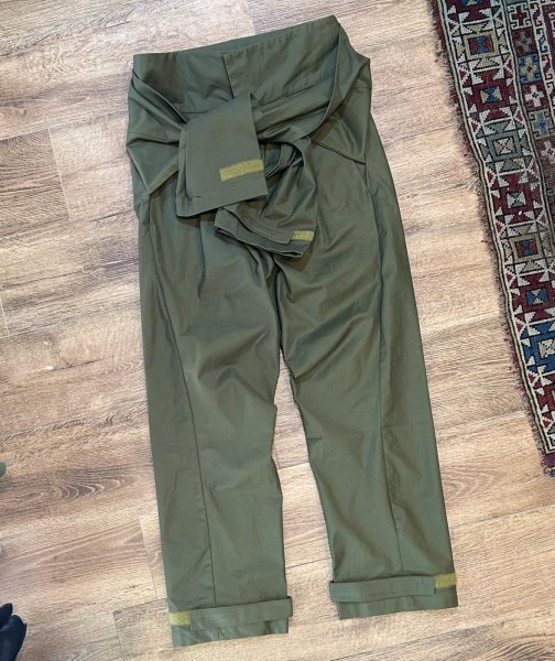 画像5: 【CHAUNK DRKLAC】【ツナギ風アーミーパンツ】ミリタリーパンツ【カーゴパンツ】オールインワン【サイズL】  (5)