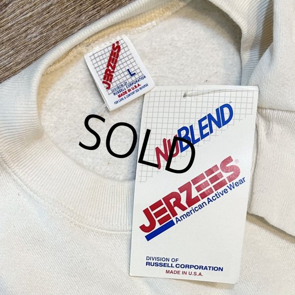 画像2: ~90's 【ビンテージ】デッドストック【USA製】ラッセル JERZEES ジャージーズホワイト【クリーム無地】スウェット【サイズL】  (2)