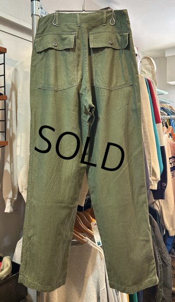 画像4: 70's【米軍実物】【ビンテージ】【ベイカーパンツ】UFOボタン Wステッチ OG107【ユーティリティパンツ】【32×33】  (4)