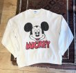 画像1: 80's【USA製】【ビンテージ】ウォルトディズニー【ミッキーマウス】白 クルーネック【スウェット】【ワンサイズ】  (1)
