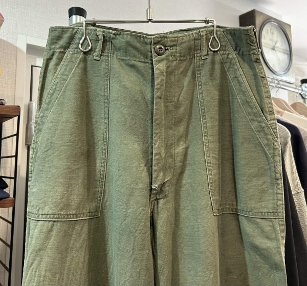 画像5: 70's【米軍実物】【ビンテージ】【ベイカーパンツ】UFOボタン Wステッチ OG107【ユーティリティパンツ】【32×33】  (5)