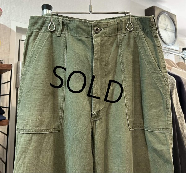 画像5: 70's【米軍実物】【ビンテージ】【ベイカーパンツ】UFOボタン Wステッチ OG107【ユーティリティパンツ】【32×33】  (5)