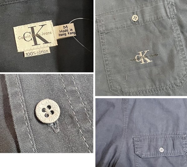 画像2: 90's~ ビンテージ Calvin Klein【カルバンクライン】【紺】【ワークシャツ】【サイズM】   (2)