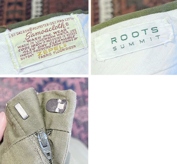 画像3: 70's ビンテージ【ROOTS SUMMIT】オリーブグリーン【スラックス】タロン【W31程度】  (3)