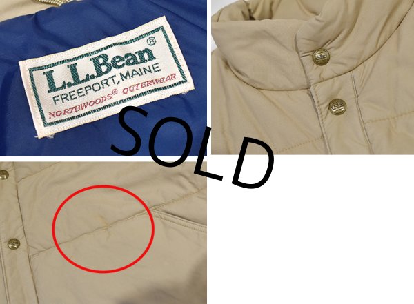 画像2: 80's〜【ビンテージ】【ＬＬビーン】【L.L.bean】ベージュ【ダウンベスト】【サイズXL程度】  (2)