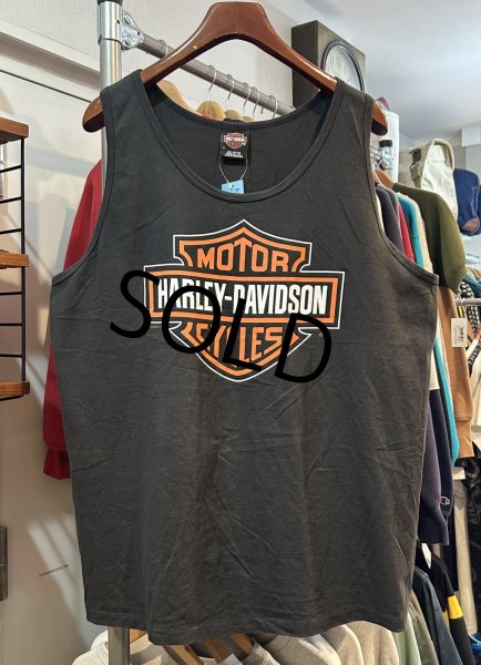 画像1: 90's~【USA製】【ビンテージ】【HARLEY DAVIDSON】【ハーレーダビッドソン】APPALACHIAN 【黒】【プリント】ノースリーブ【Tシャツ】タンクトップ【サイズＸＬ】  (1)
