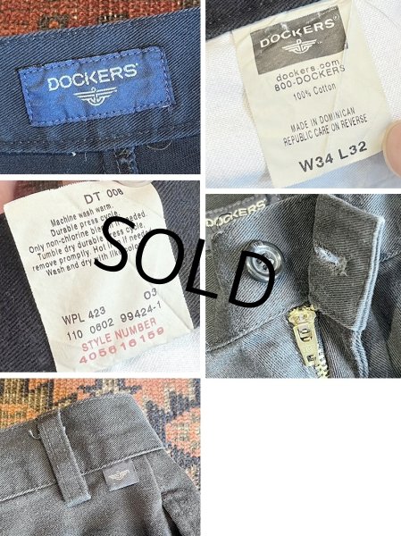 画像3: 90's【DOCKERS】リーバイス ドッカーズ【黒】【2タック】コットンパンツ【34x32】  (3)