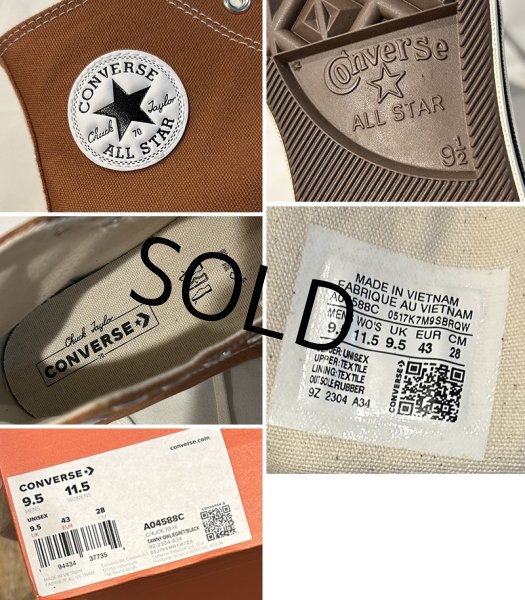 画像2: 【新品未使用】【コンバース】converse オールスター【CT70】【Tawny Owl】ブラウン ハイカットシューズ【US9 1/2】【28ｃｍ】　  (2)