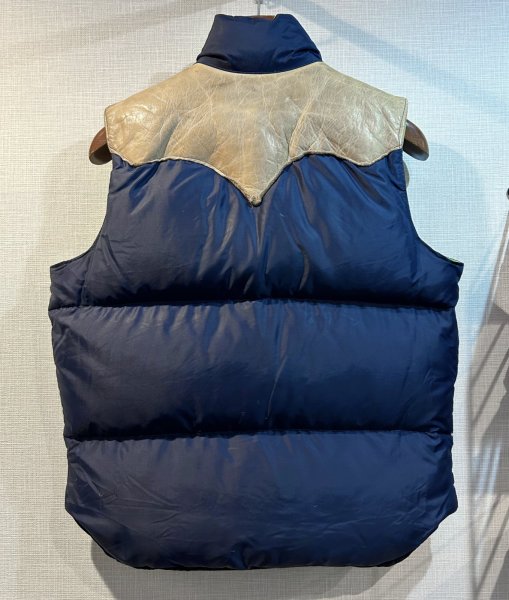 画像3: 70's ビンテージ  ロッキーマウンテン【ROCKY MOUNTAIN】【紺ナイロン×レザー切替】【ダウンベスト】レディース【11/12】  (3)