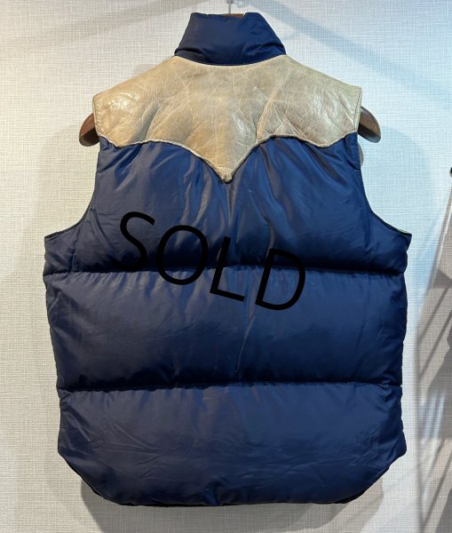 画像3: 70's ビンテージ  ロッキーマウンテン【ROCKY MOUNTAIN】【紺ナイロン×レザー切替】【ダウンベスト】レディース【11/12】  (3)
