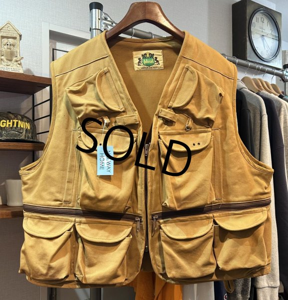 画像1: USA製【ビンテージ】【Ideal】アイディール【ライトブラウン】【ハンティングべスト】サイズXL程度  (1)