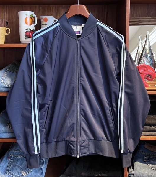 画像1: 80's~【ビンテージ】【B.O.G.】【紺×水色ライン】ジャージ【トラックジャケット】【トラックジャージ】【サイズＬ】  (1)