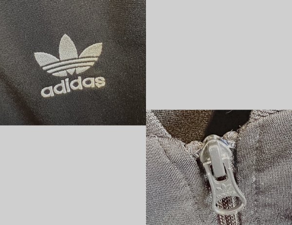 画像2: 【ビンテージ】【アディダス】adidas【黒×白ライン】ジャージ【トラックジャケット】【トラックジャージ】【サイズL程度】  (2)
